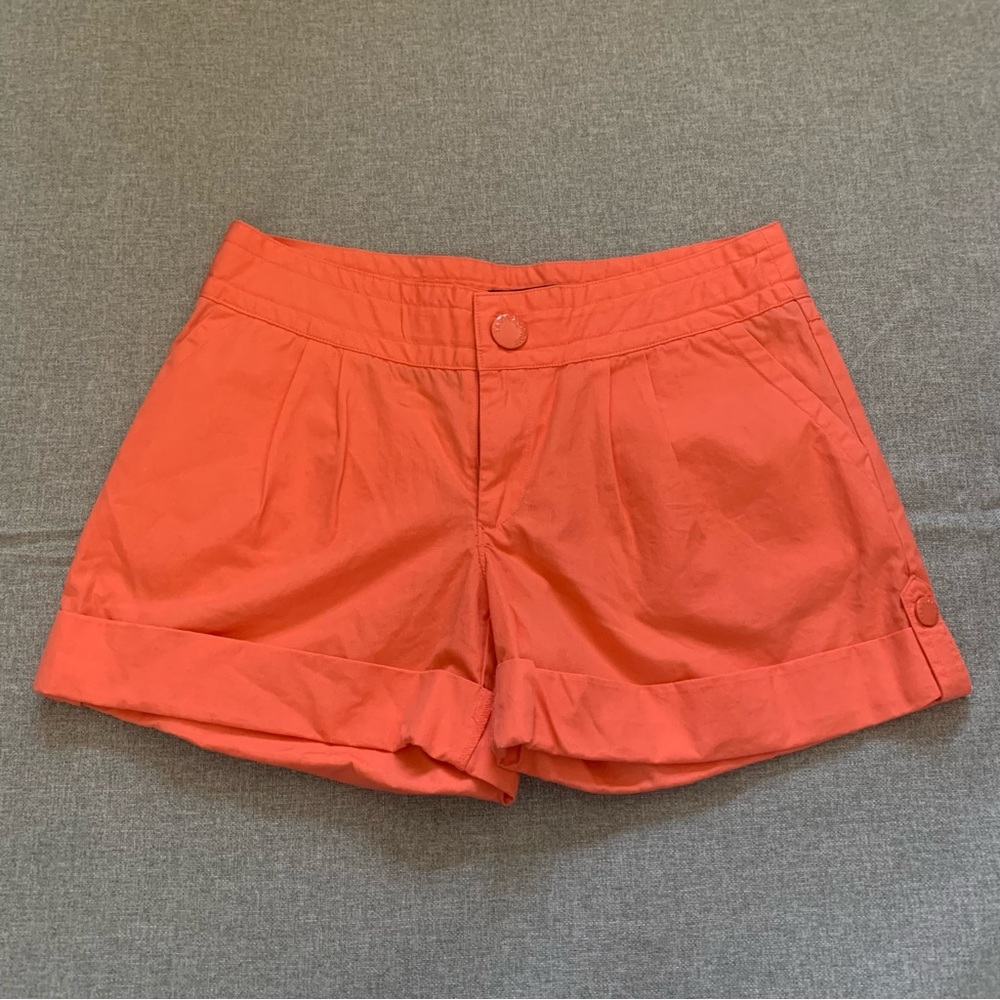 Tara Jarmon for Target Orange Cuffed Shorts Pleated Front Womens Size 9